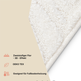 Teppich Terra Creme Palmblätter
