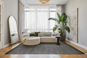 Teppich Wolle Loni Schwarz