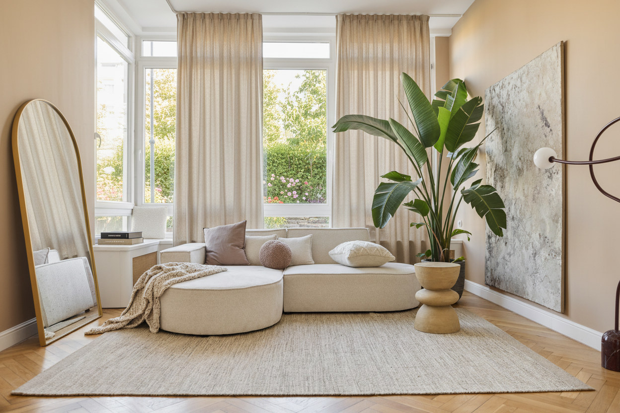 Teppich Wolle Loni Hellbraun