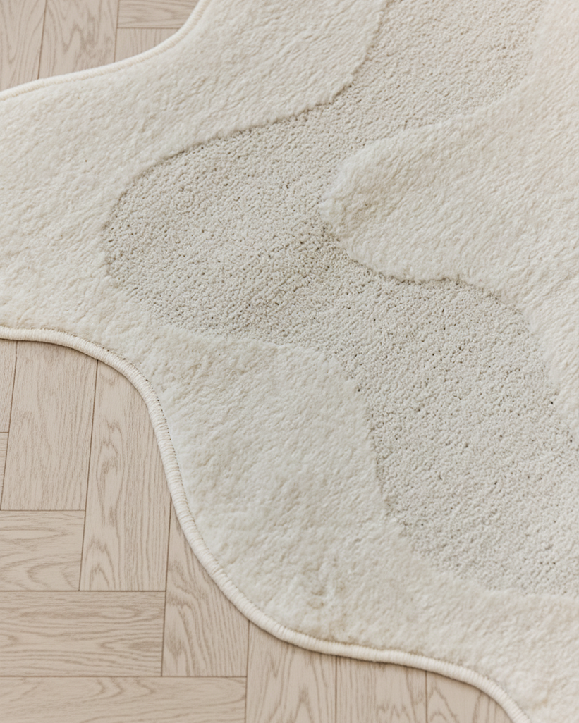 Teppich Terra Creme Welle Unregelmäßige Form