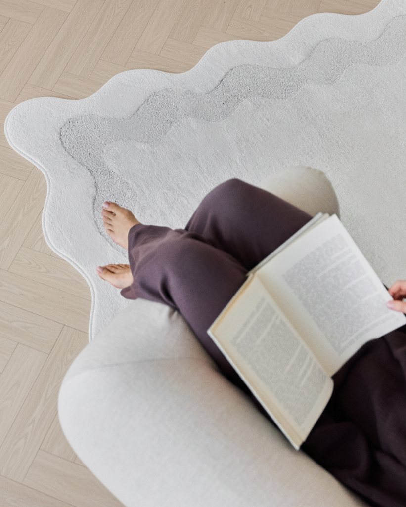 Teppich Terra Creme Welle Unregelmäßige Form