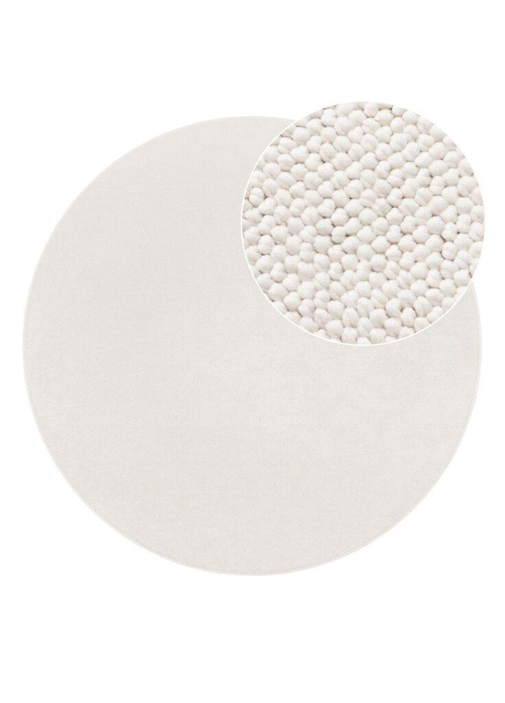 Teppich Agra Rund Creme Modern