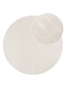 Teppich Hygge Rund Gebrochenes Weiß Geometrisch