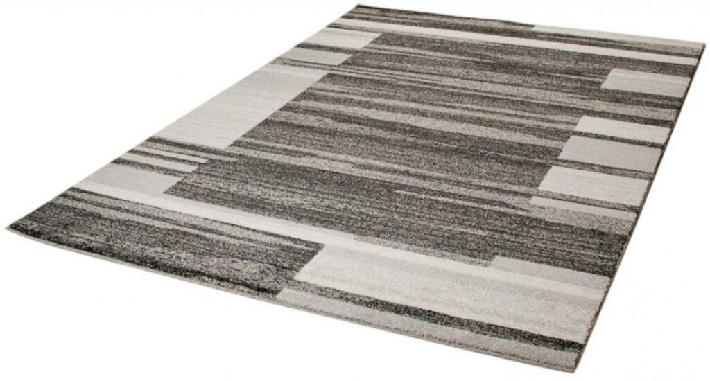 Teppich Sari Anthrazit Beige Rahmen