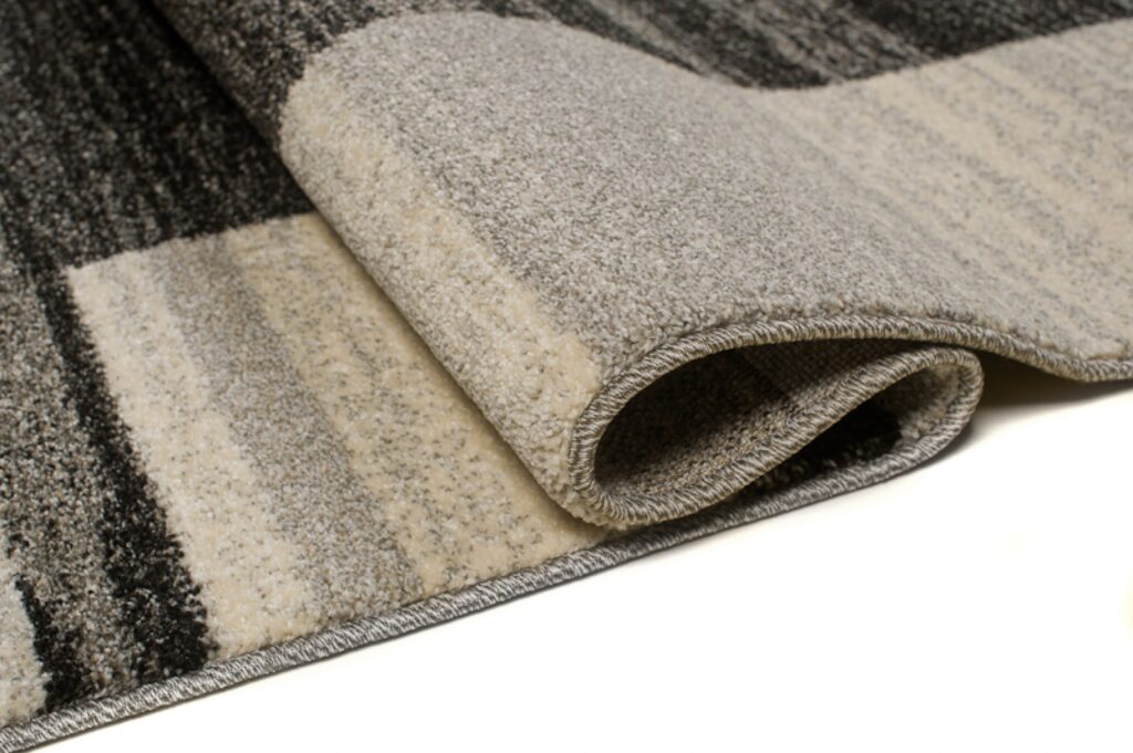Teppich Sari Anthrazit Beige Rahmen