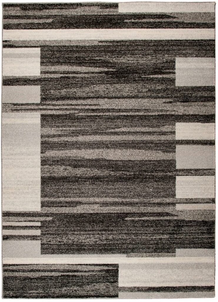 Teppich Sari Anthrazit Beige Rahmen