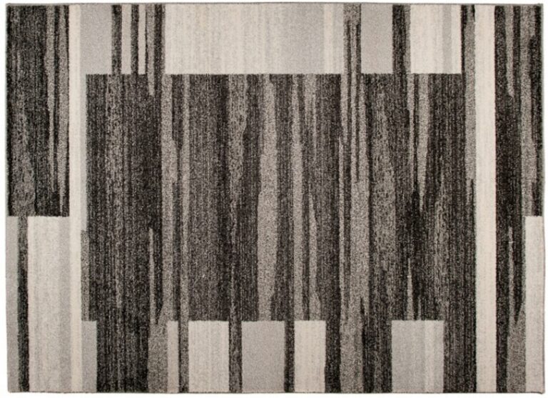 Teppich Sari Anthrazit Beige Rahmen