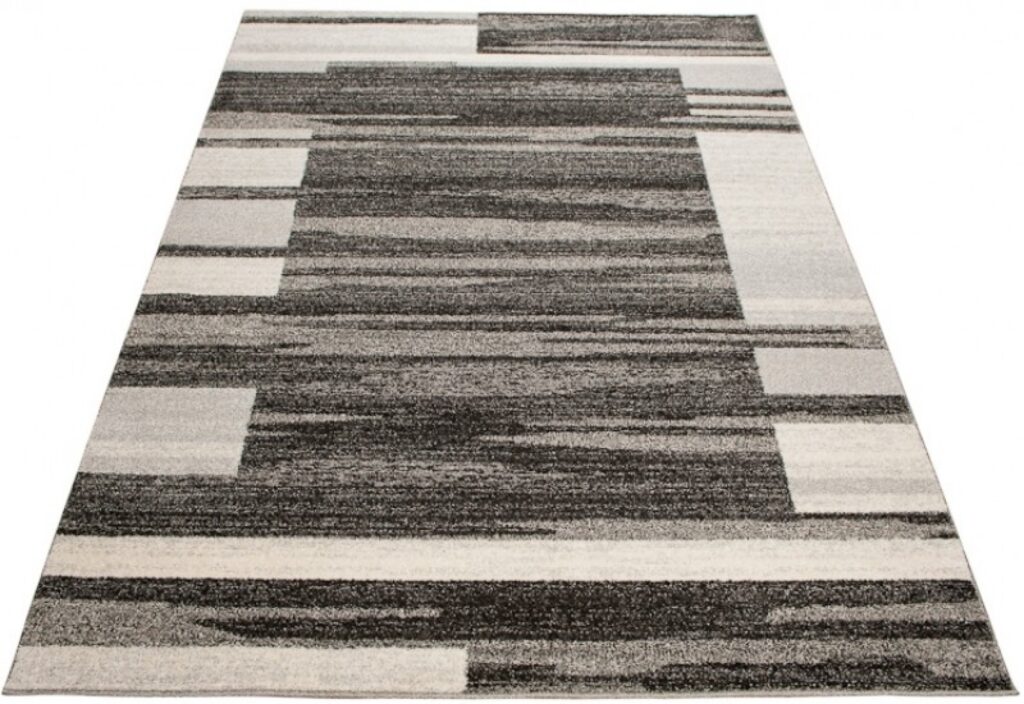 Teppich Sari Anthrazit Beige Rahmen