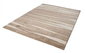 Teppich Sari Dunkel Beige Gestreift