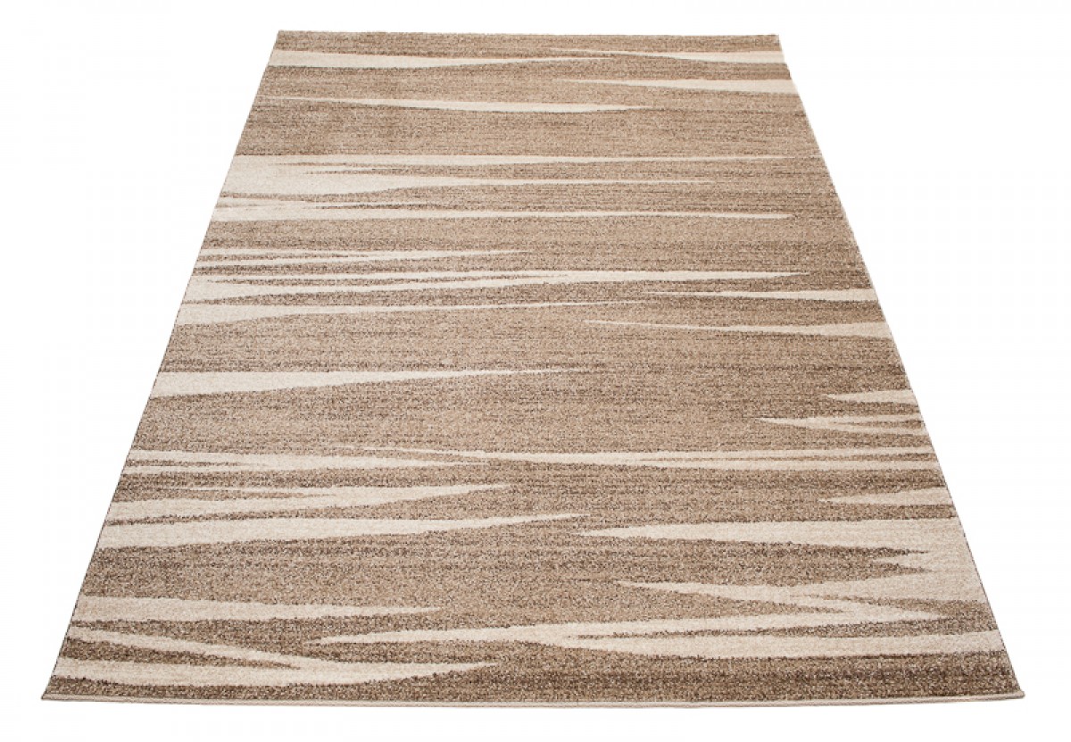 Teppich Sari Dunkel Beige Gestreift