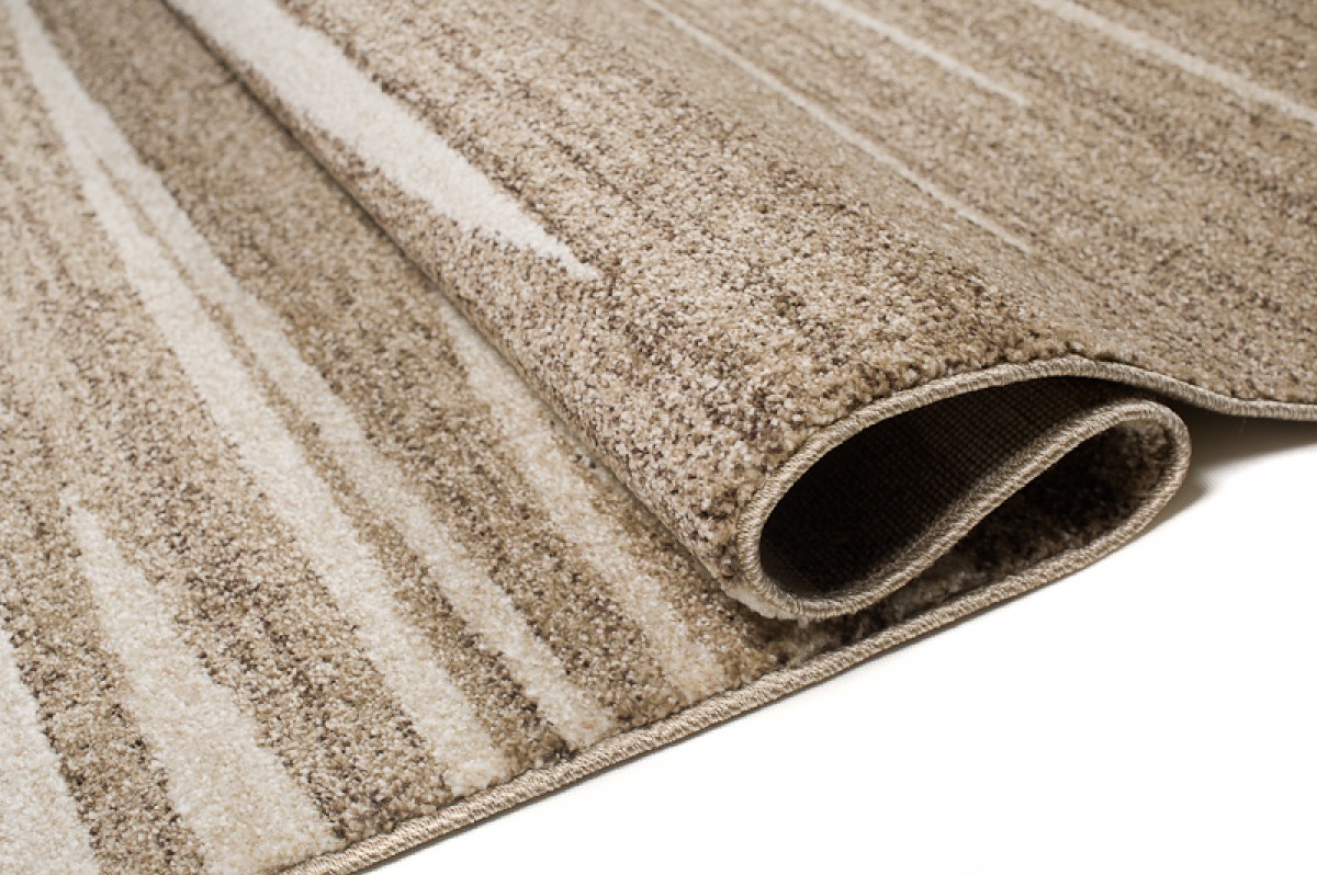 Teppich Sari Dunkel Beige Gestreift