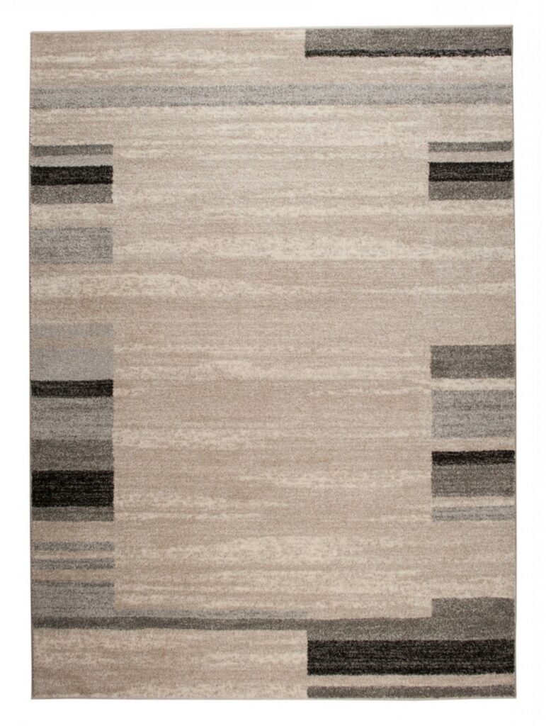Teppich Sari Beige Grau Rahmen