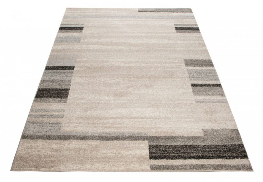 Teppich Sari Beige Grau Rahmen