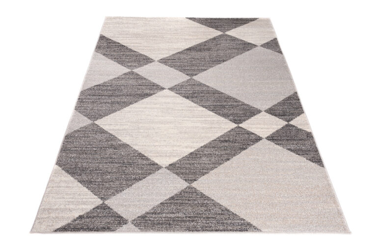 Teppich Sari Grau Creme Geometrisch
