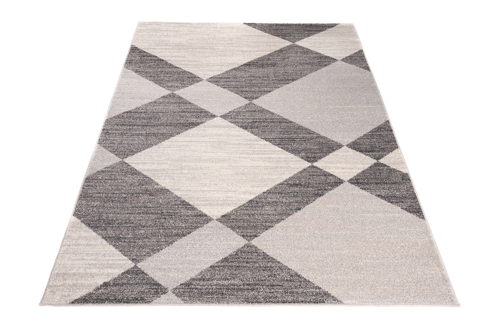 Teppich Sari Grau Creme Geometrisch