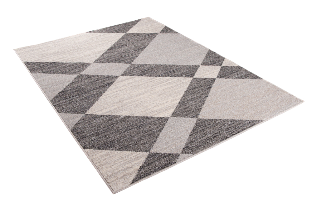 Teppich Sari Grau Creme Geometrisch