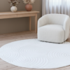 Teppich Hygge Rund Gebrochenes Weiß Ovalen