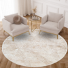 Teppich Crystal Rund Creme Braun Verwischt Linien