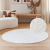 Teppich Hygge Rund Gebrochenes Weiß Modern