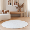 Teppich Hygge Rund Gebrochenes Weiß Modern