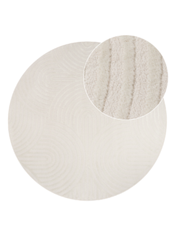 Teppich Hygge Rund Gebrochenes Weiß Ovalen
