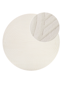 Teppich Hygge Rund Gebrochenes Weiß Modern