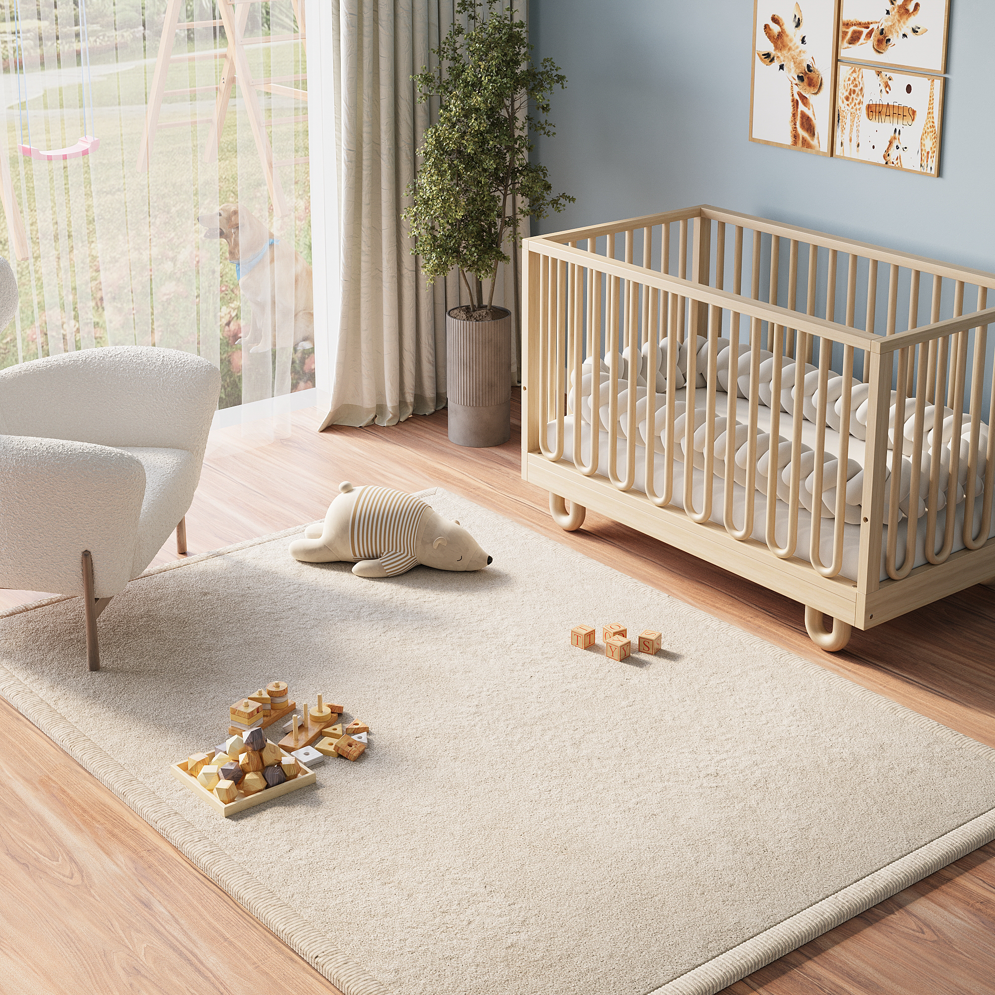 Kinderteppich Fluffin Beige