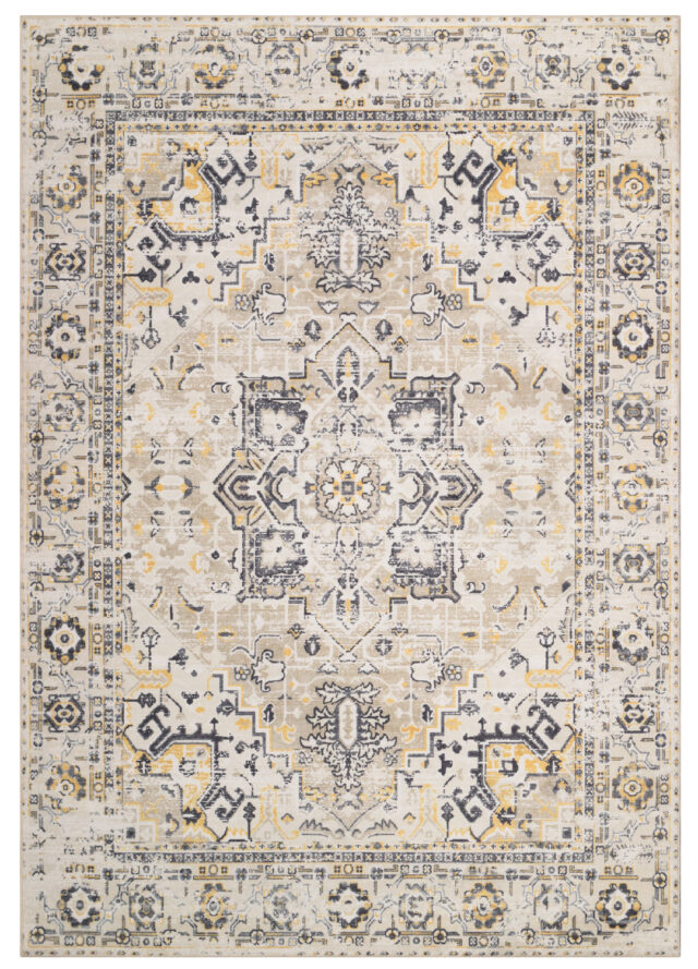 Teppich Ash Beige Grau Vintage Rutschfest