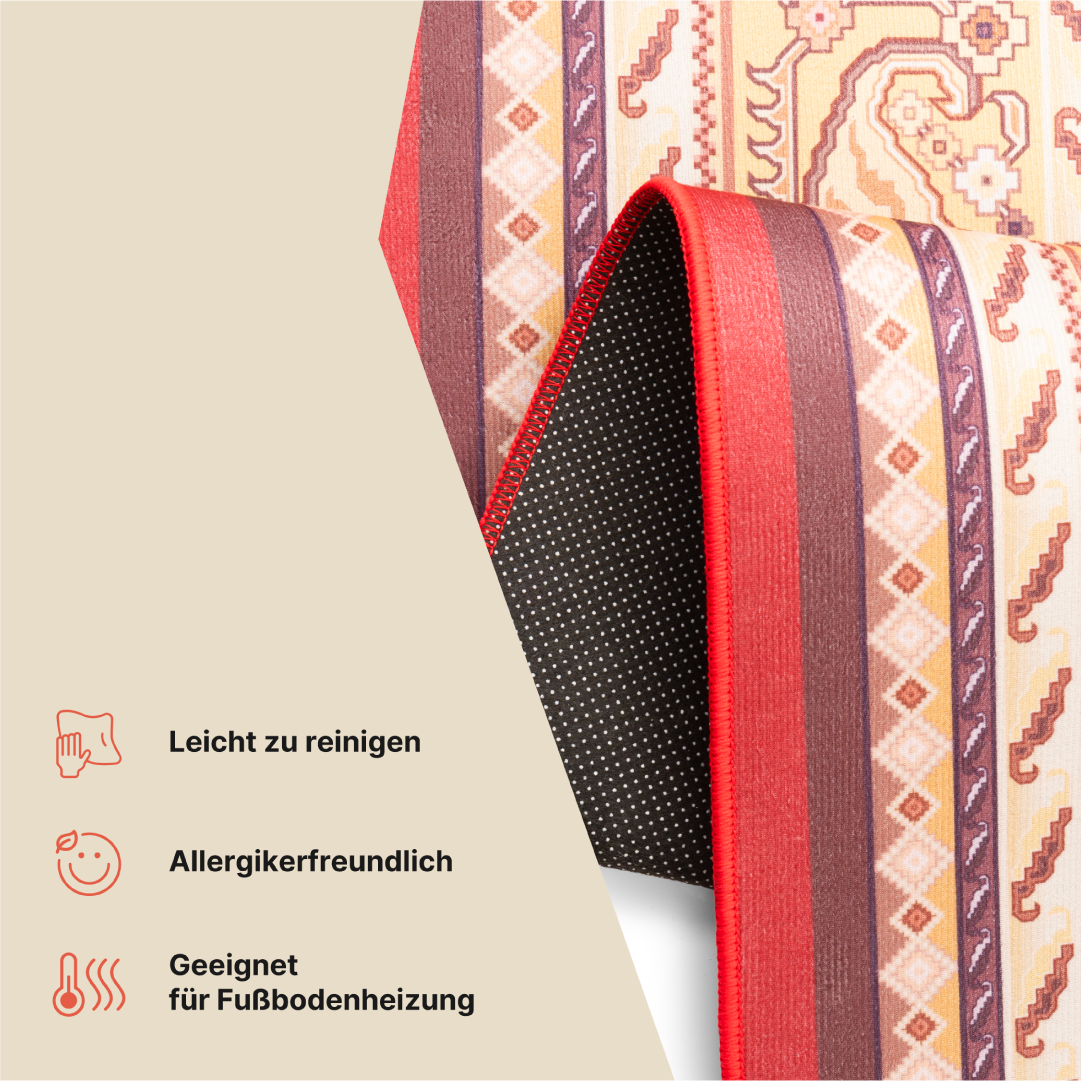 Teppich Nora Rot Klassisch Rutschfest