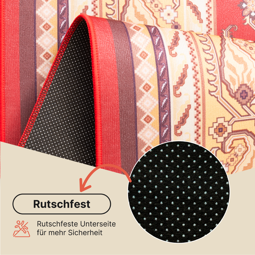 Teppich Nora Rot Klassisch Rutschfest