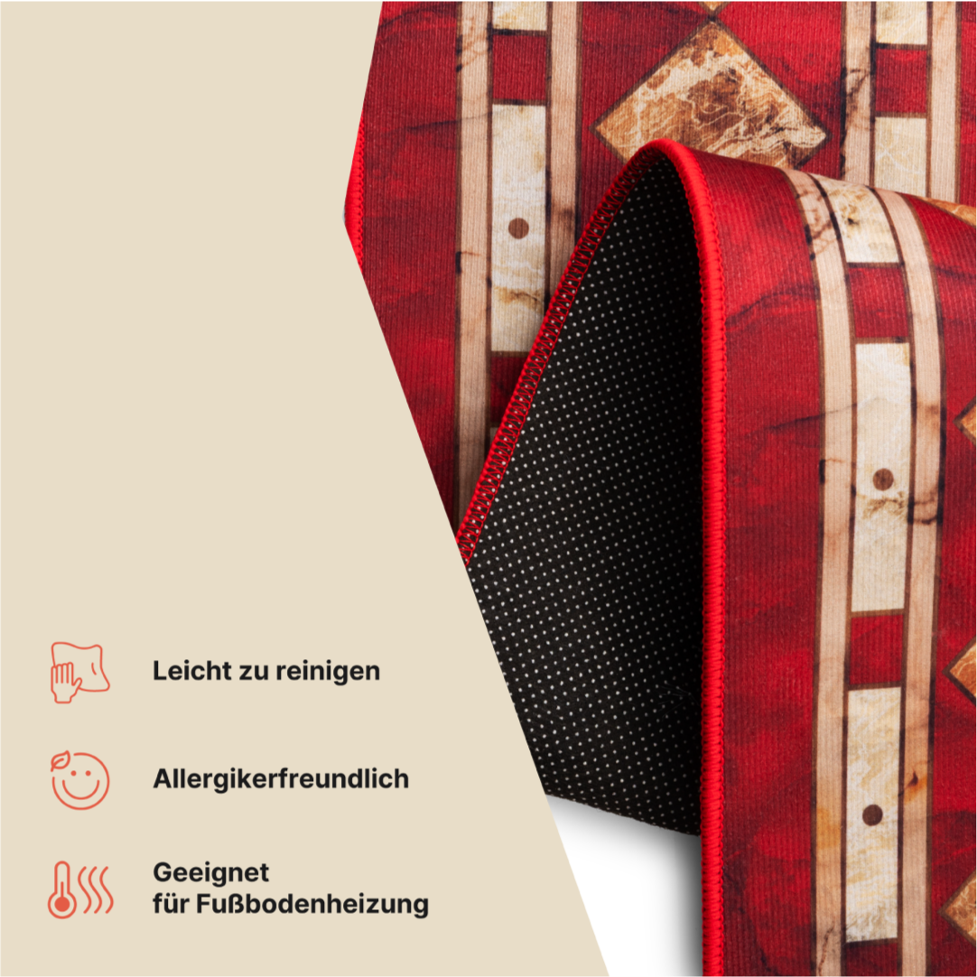 Teppich Nora Karminrot Klassisch Rutschfest