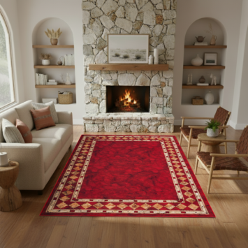 Teppich Nora Karminrot Klassisch Rutschfest