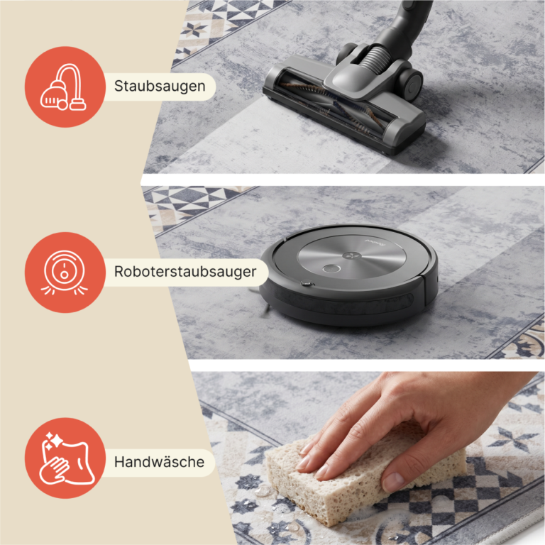 Teppich Nora Grau Beige Rahmen Rutschfest