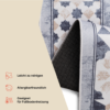 Teppich Nora Grau Beige Rahmen Rutschfest