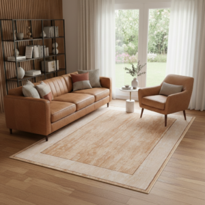 Teppich Nora Braun Rahmen Rutschfest