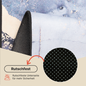 Teppich Nora Grau Marineblau Marmor Rutschfest