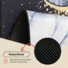 Teppich Nora Marineblau Grau Marmor Rutschfest