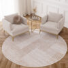 Teppich Crystal Rund Beige Braun Creme Streifen