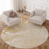 Teppich Crystal Rund Beige Gold Creme Marmor