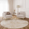 Teppich Crystal Rund Braun Beige Marmor