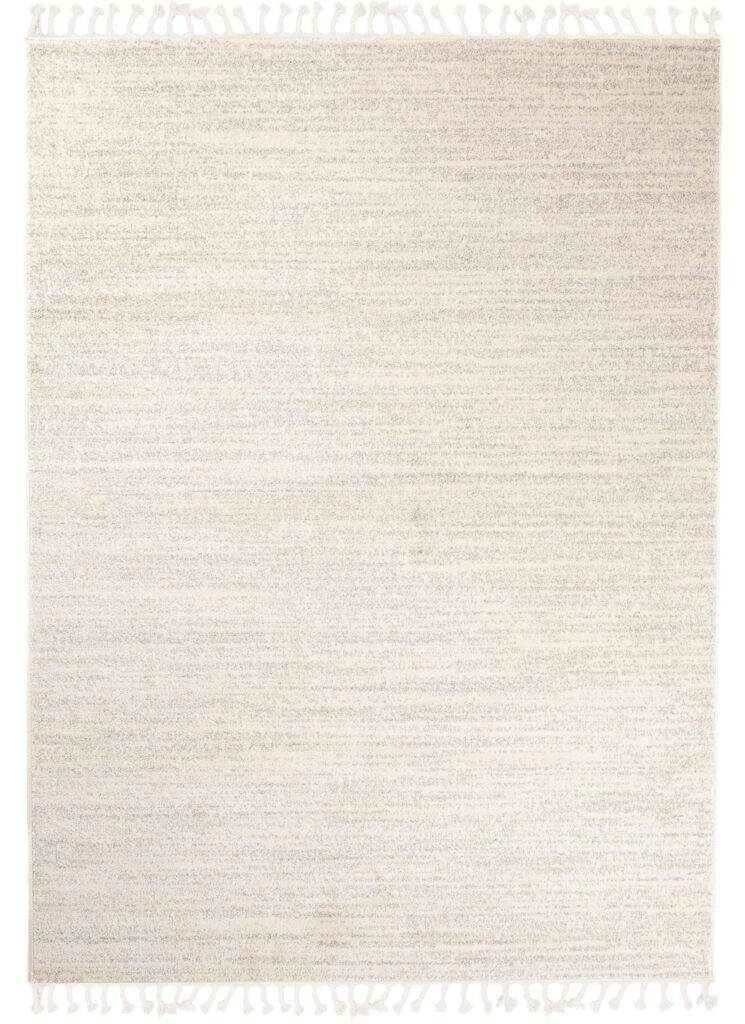 Teppich Sari mit Fransen Hell Creme