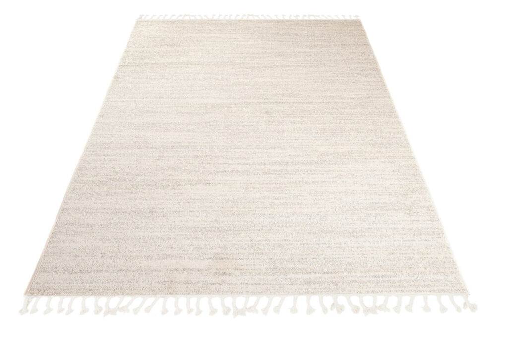 Teppich Sari mit Fransen Hell Creme