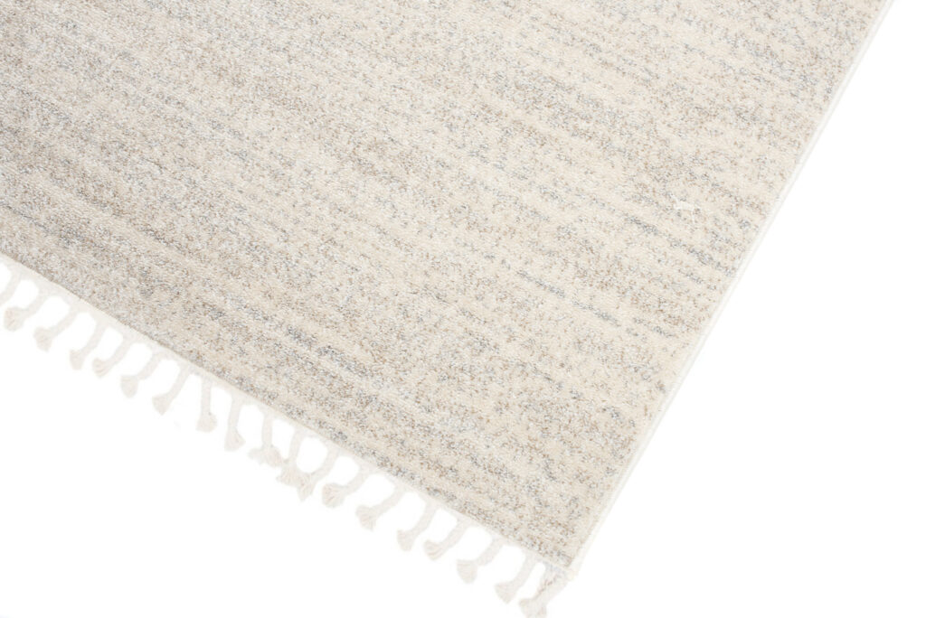 Teppich Sari mit Fransen Hell Creme