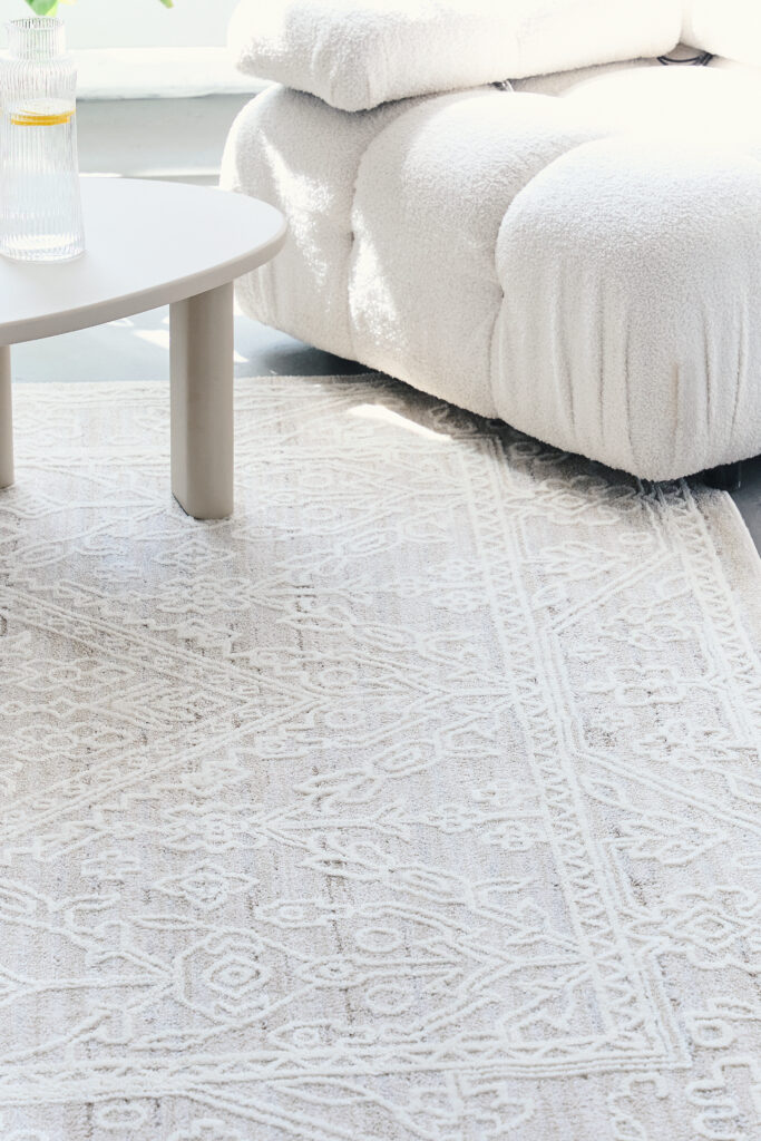 Teppich Trend Quadratisch Beige Rauten Vintage