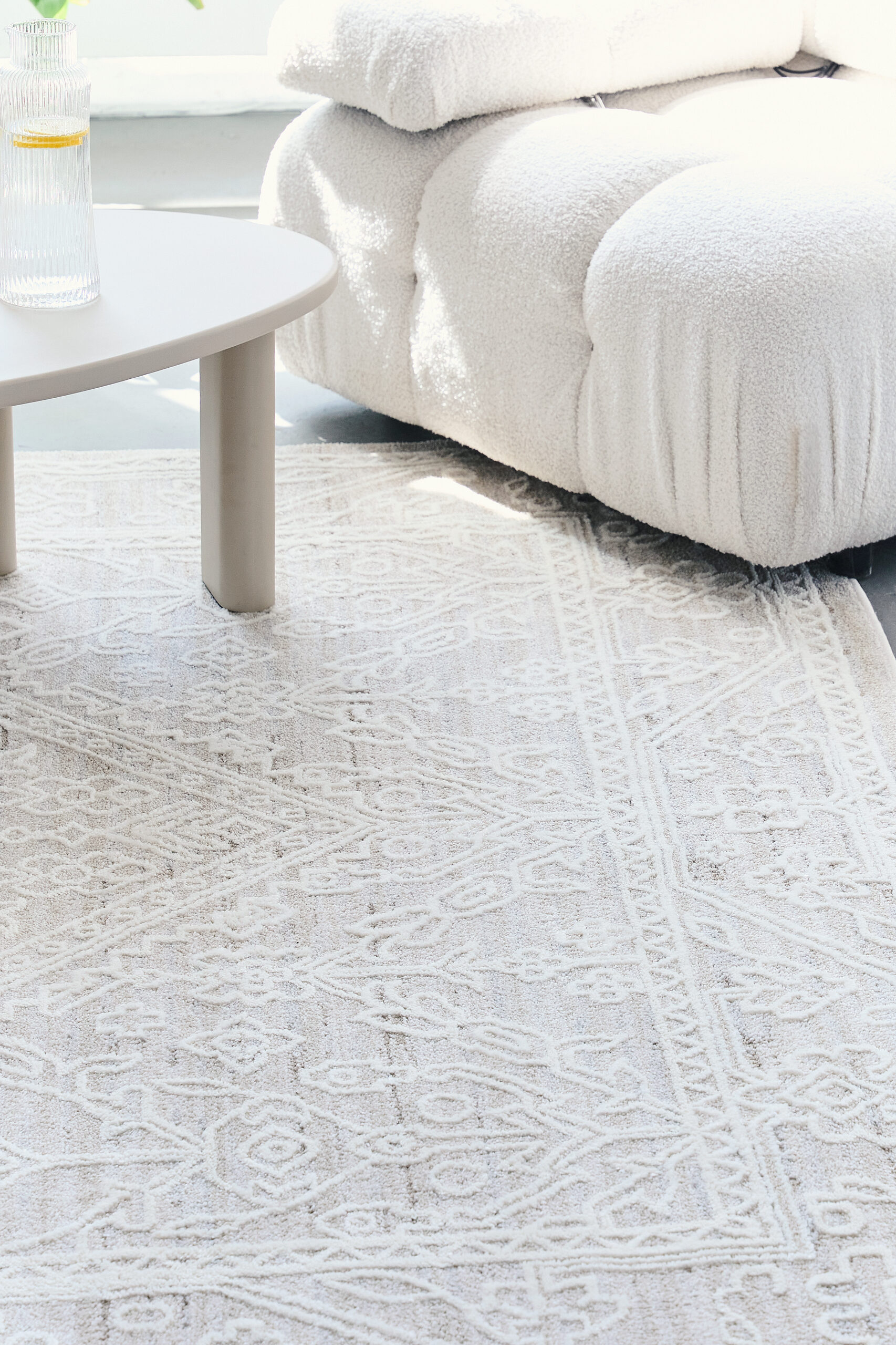 Teppich Trend Quadratisch Beige Rauten Vintage