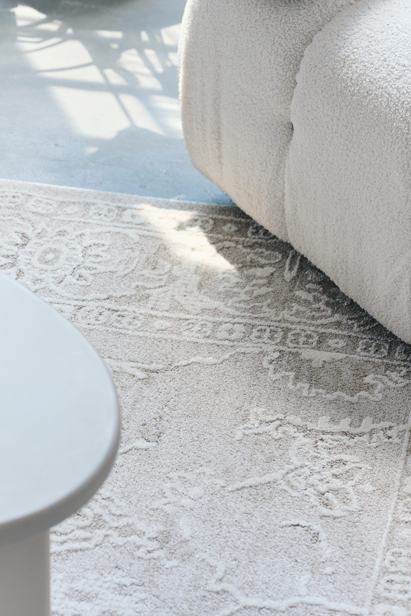 Teppich Trend Quadratisch Beige Blumen Vintage