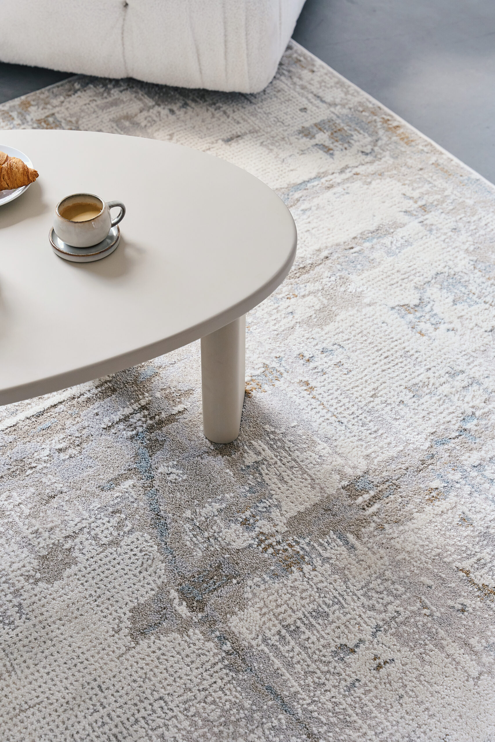 Teppich Trend Quadratisch Beige Abstrakt