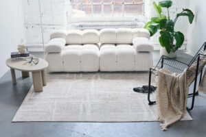 Teppich Trend Quadratisch Grau Beige Geometrisch