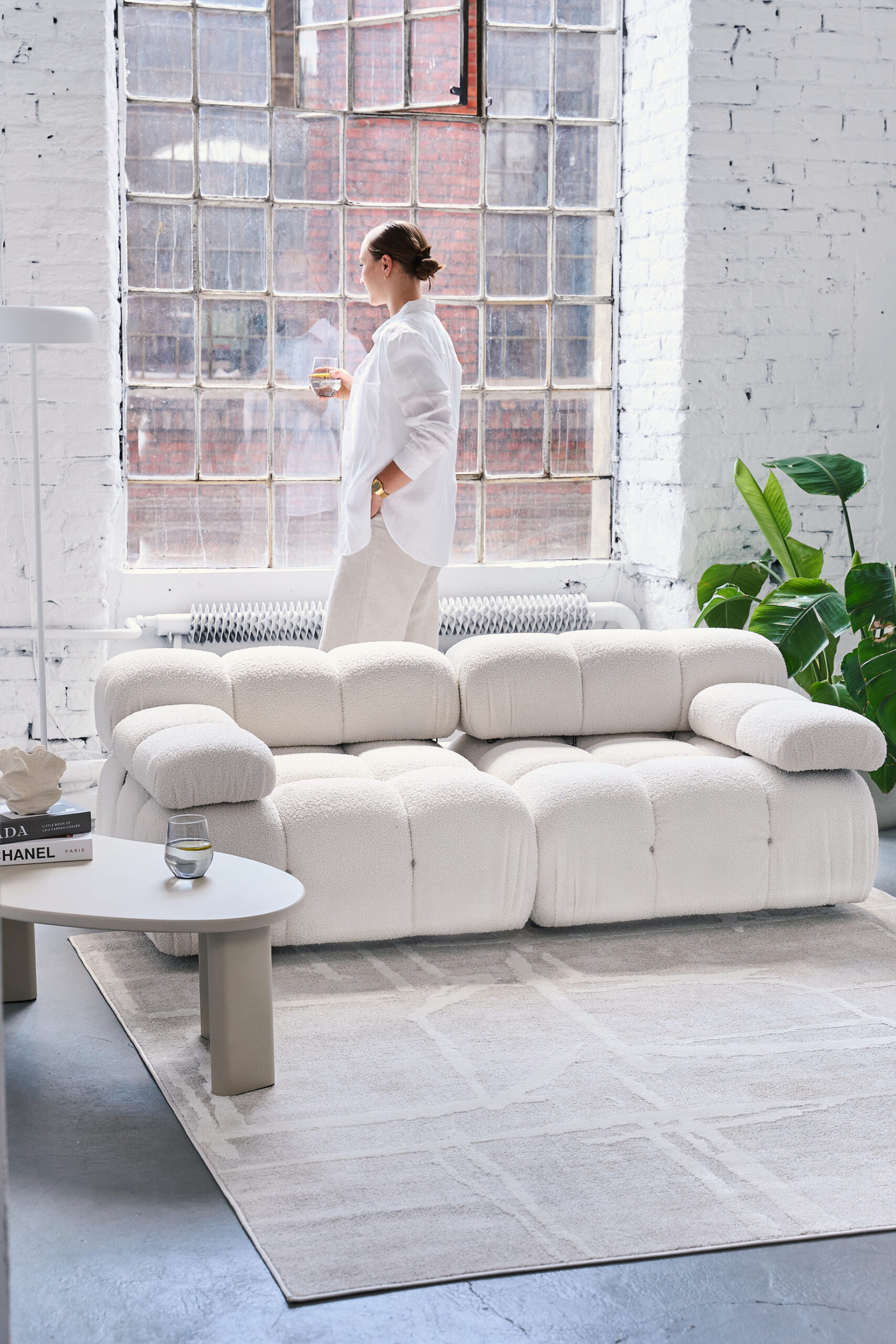 Teppich Trend Quadratisch Grau Beige Geometrisch