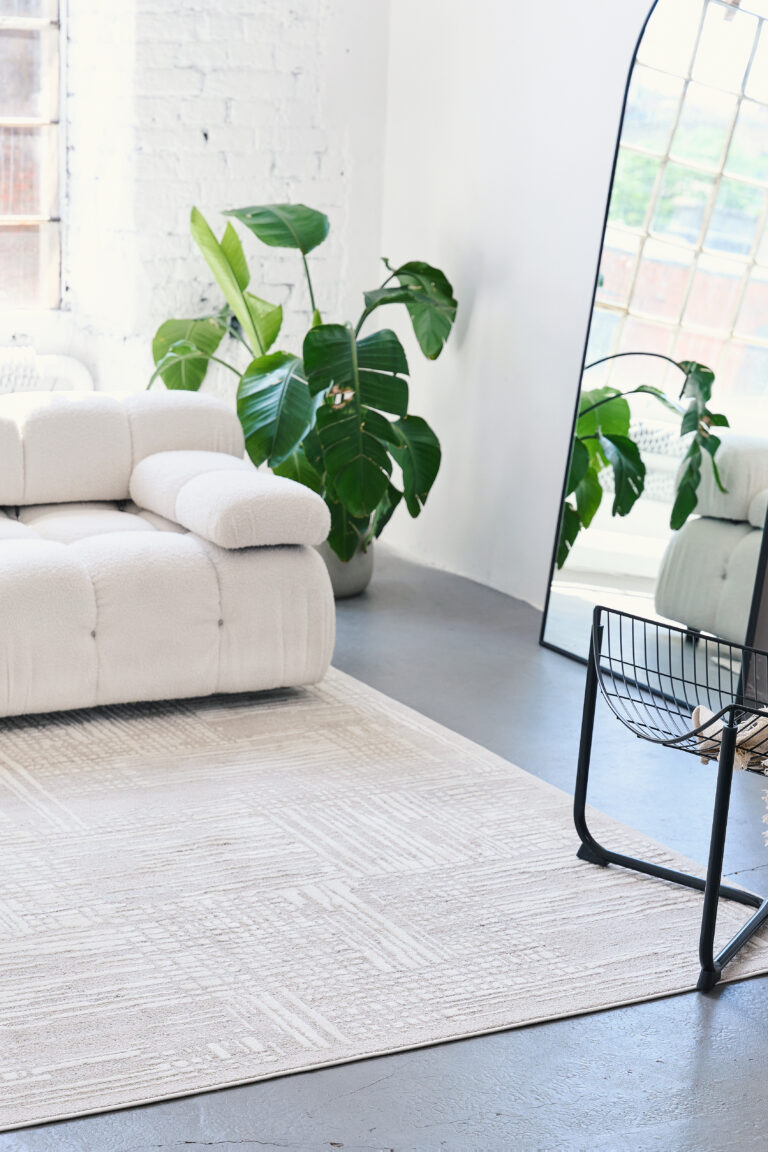 Teppich Trend Beige Quadratisch mit modernen Linien